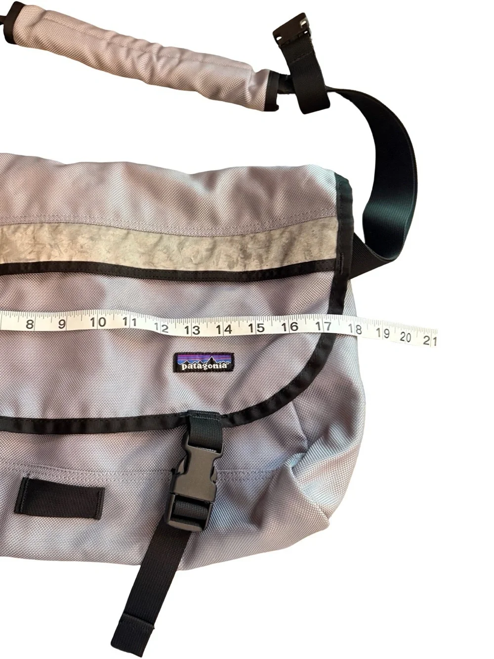 Vintage Patagonia Half Messenger Bag Gray Reflective Stripe Y2K Utility